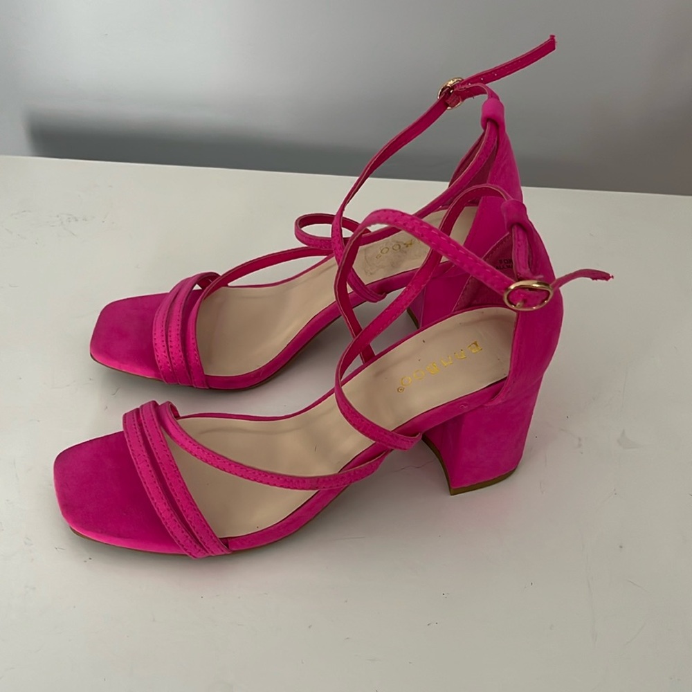 Pink strap heels